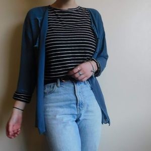 Eileen Fisher Blue Sheer Cardigan